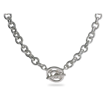 Tiffany Inspired Atlas Toggle Necklace in Sterling Silver