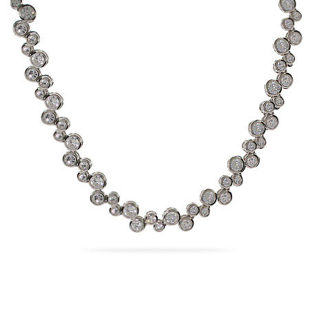 Tiffany Style Sterling Silver CZ Bubbles Necklace