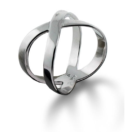 Tiffany Style X Ring in Sterling Silver