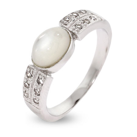 pearl mother ring sterling silver modern