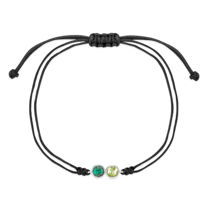 Custom Bezel Set Birthstone String Bolo Bracelet