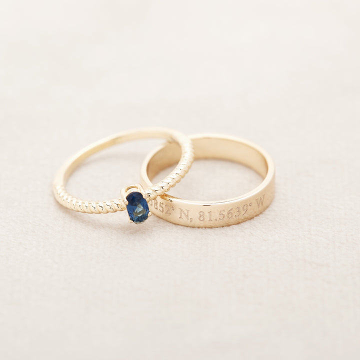 Gold Personalized Coordinate Ring