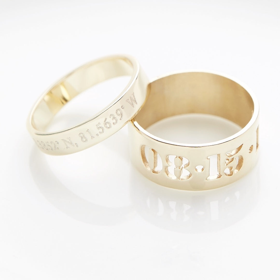 Gold Personalized Coordinate Ring