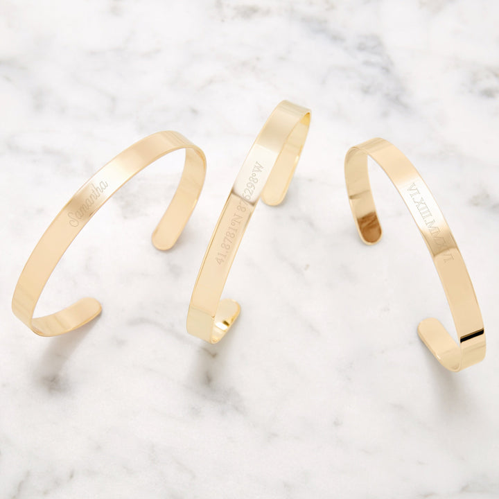 Engravable Cuff Bracelet in Gold