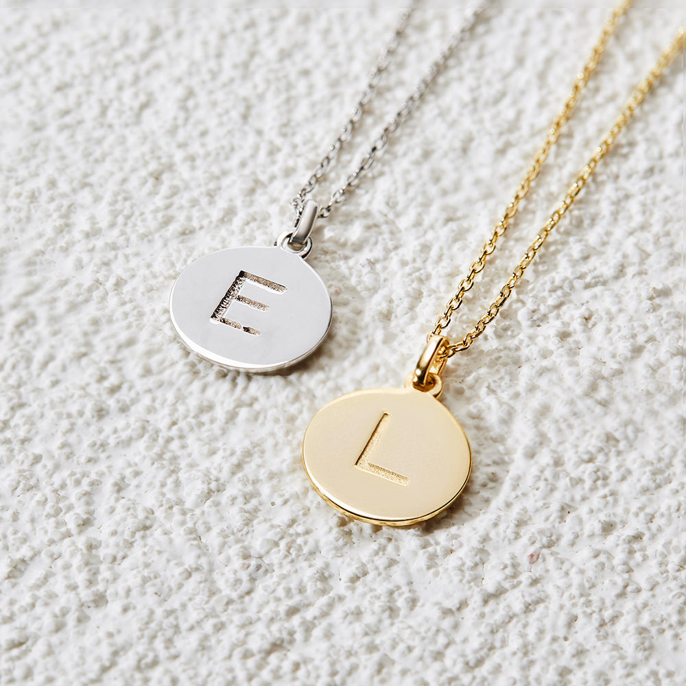 Custom Initial Disc Necklace