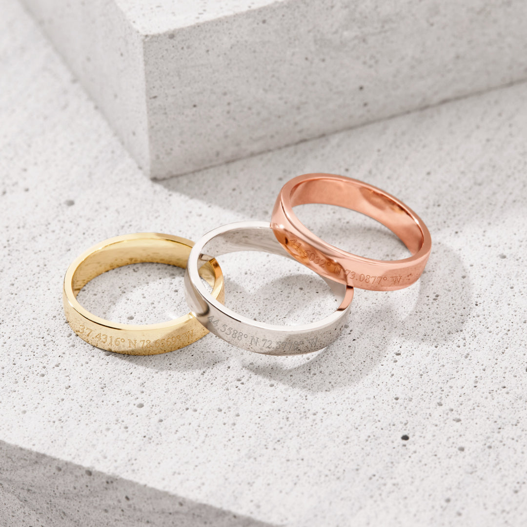 Gold Personalized Coordinate Ring