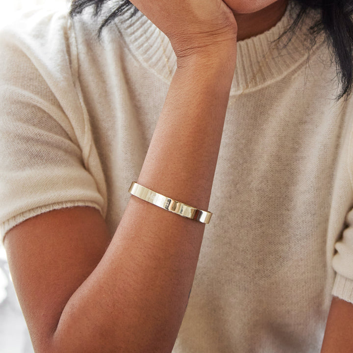 Engravable Cuff Bracelet in Gold