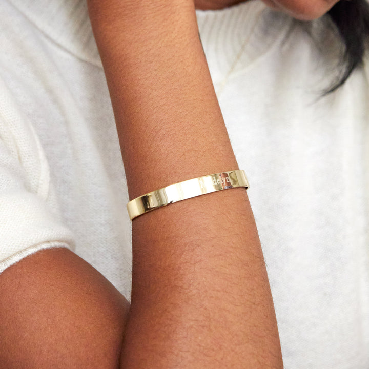 Engravable Cuff Bracelet in Gold