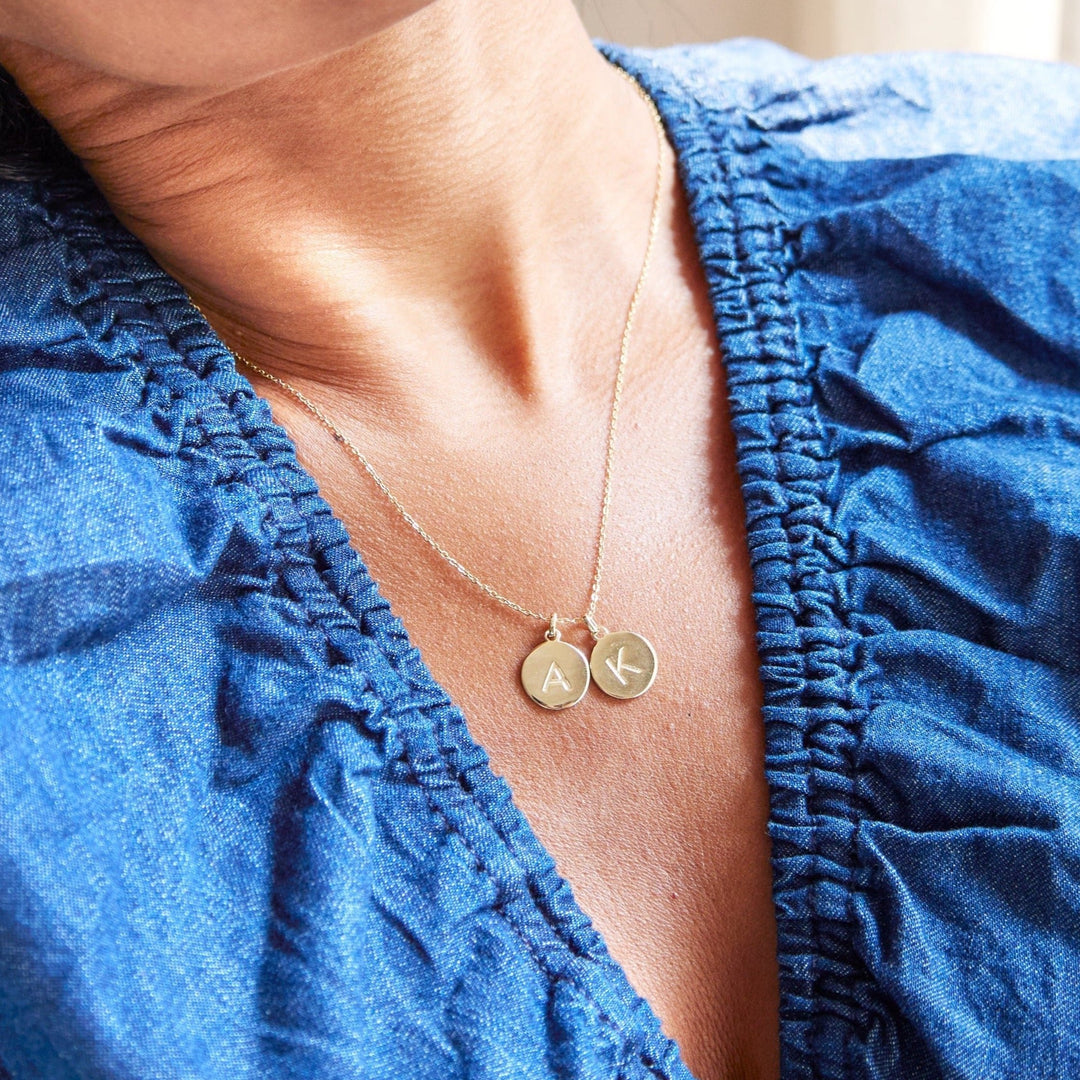 Two Initial Disc Necklace