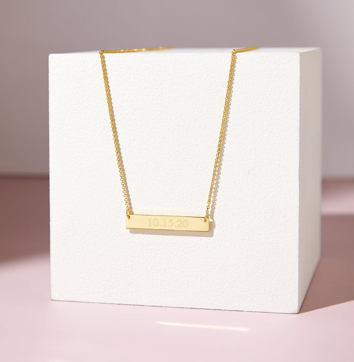 Rose Gold Petite Name Bar Necklace