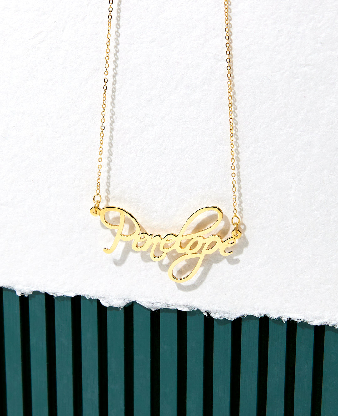 Fancy Script Gold Custom Name Necklace