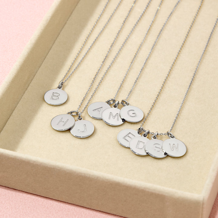 Two Initial Disc Necklace