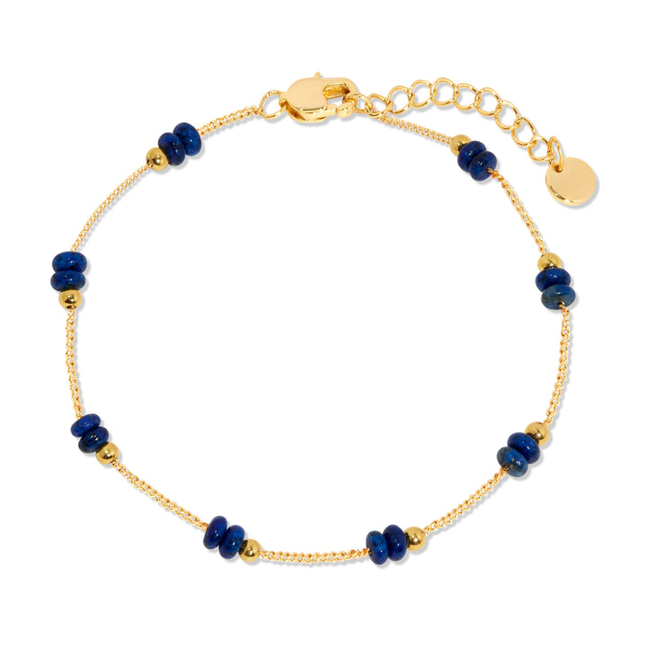 September Gold Beaded Birthstone Bracelet