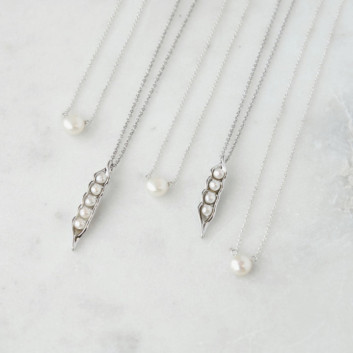 Five Peas in a Pod Sterling Silver Pearl Necklace