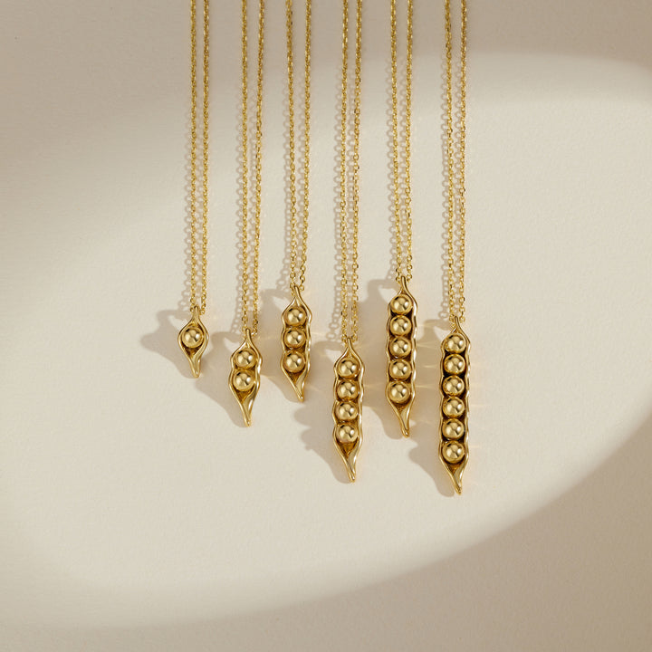 Five Peas in a Pod Gold Necklace