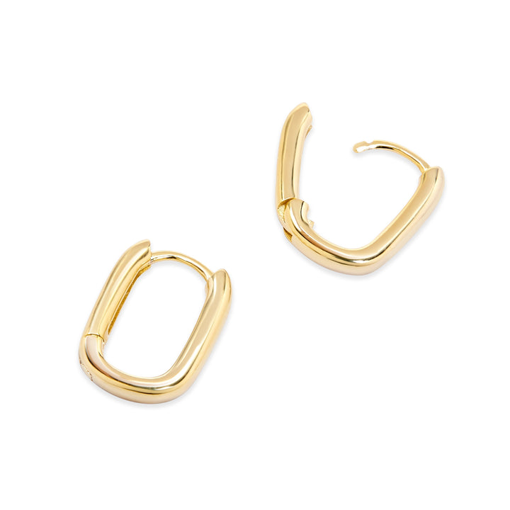 Gold Plated Petite Paper Clip Huggie Earrings