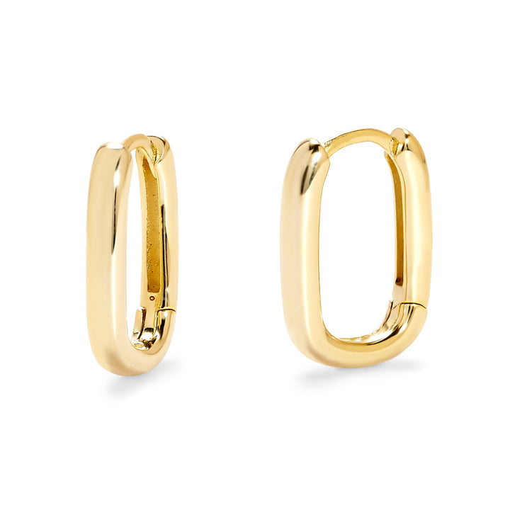 Gold Plated Petite Paper Clip Huggie Earrings