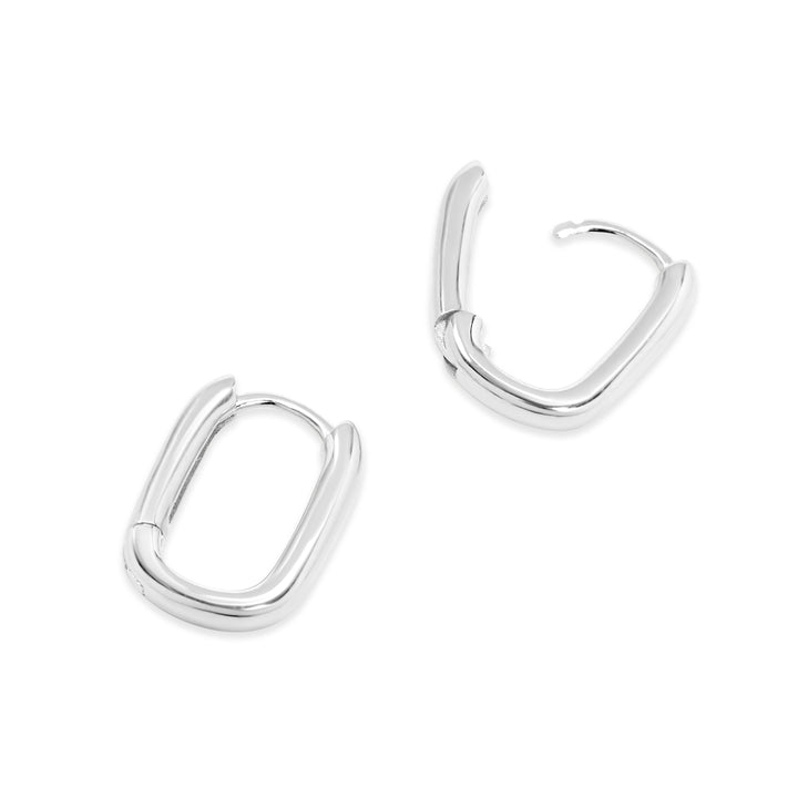 Sterling Silver Petite Paper Clip Huggie Earrings