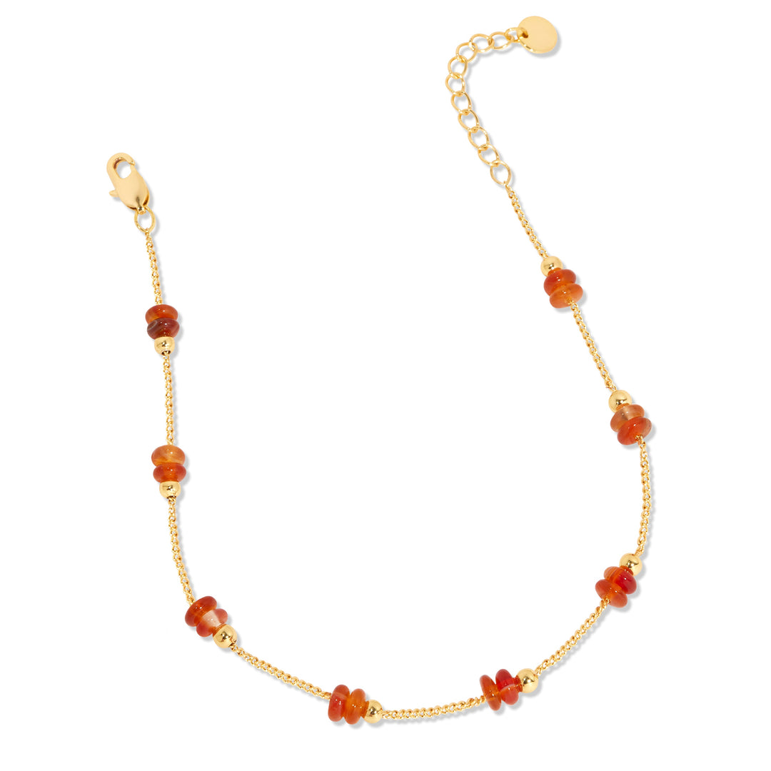 January Gold Beaded Birthstone Bracelet