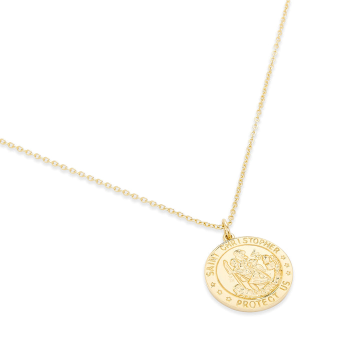 Gold Plated Saint Christopher Necklace