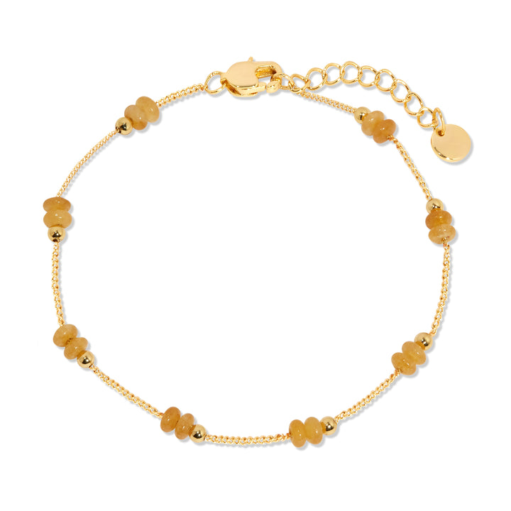 November Gold Beaded Birthstone Bracelet