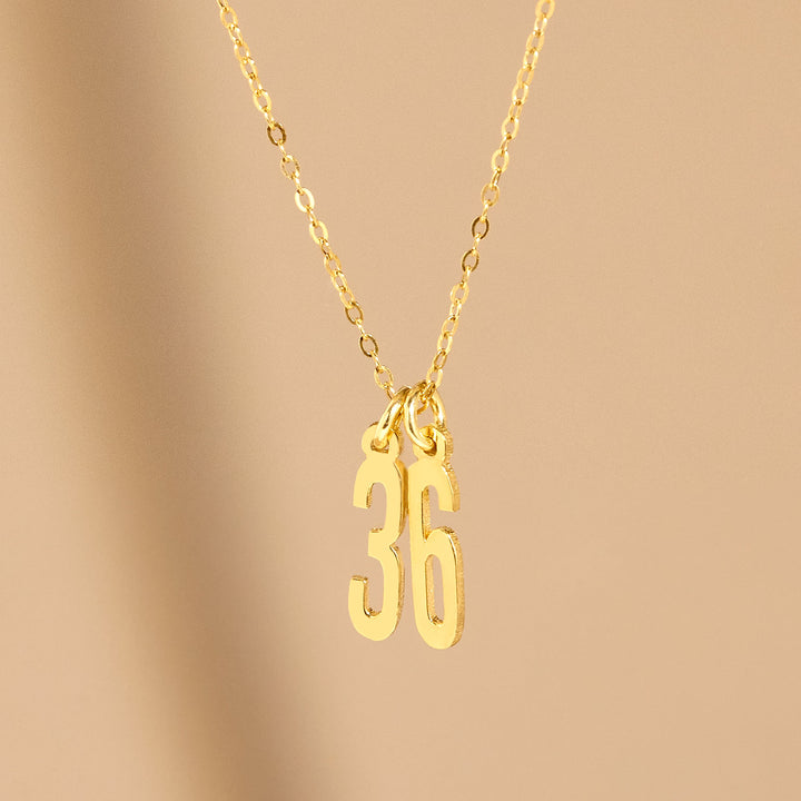 Custom Gold Number Necklace