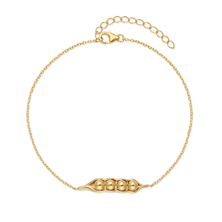 Four Peas in a Pod Gold Bracelet