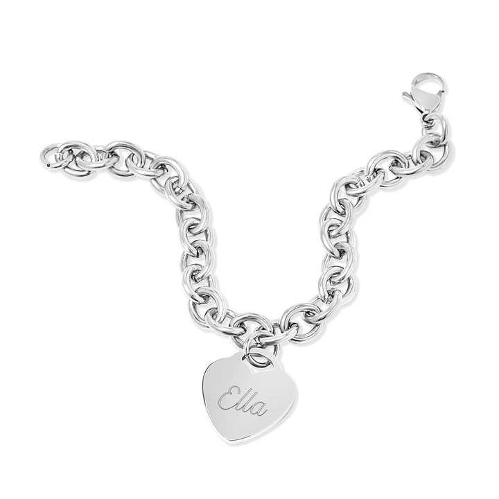 Stainless Steel Heart Tag Bracelet