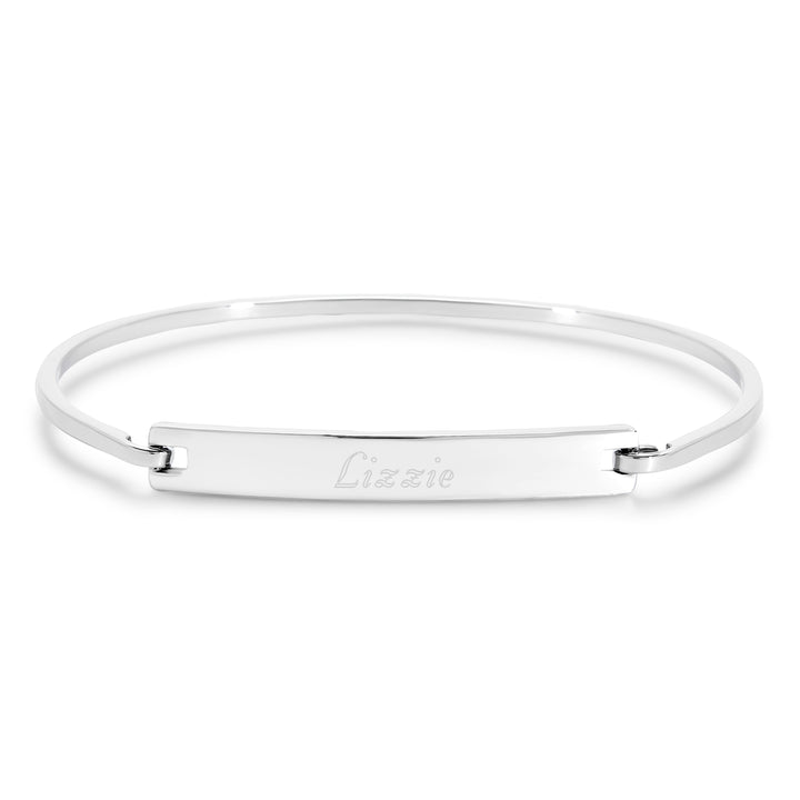 Ladies Simple Thin Bangle ID Bracelet