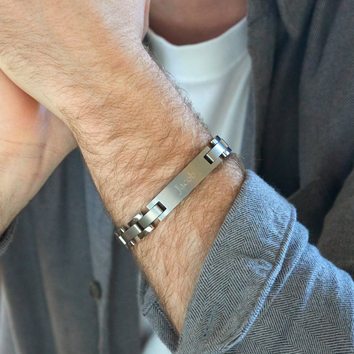 Mens 12mm Titanium ID Bracelet