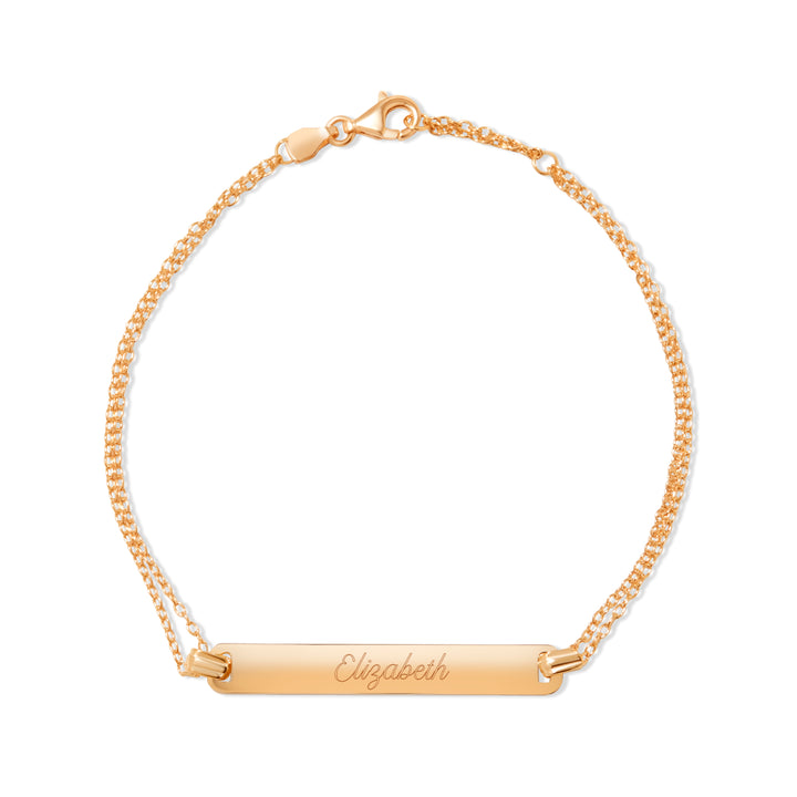 Engravable Name Bar Rose Gold Bracelet