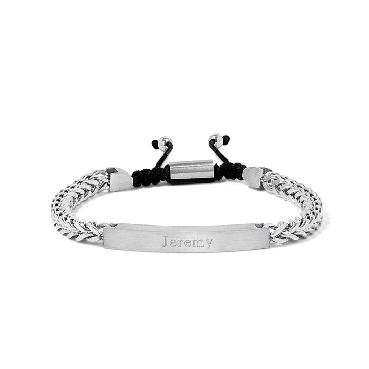 Men's Stainless Steel Bolo ID Bracelet