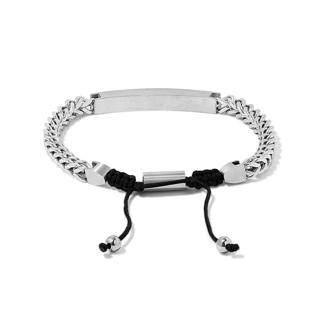 Men's Stainless Steel Bolo ID Bracelet