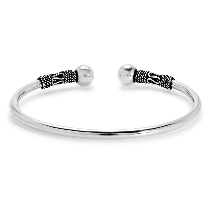 Sterling Silver Bali Bangle Bracelet