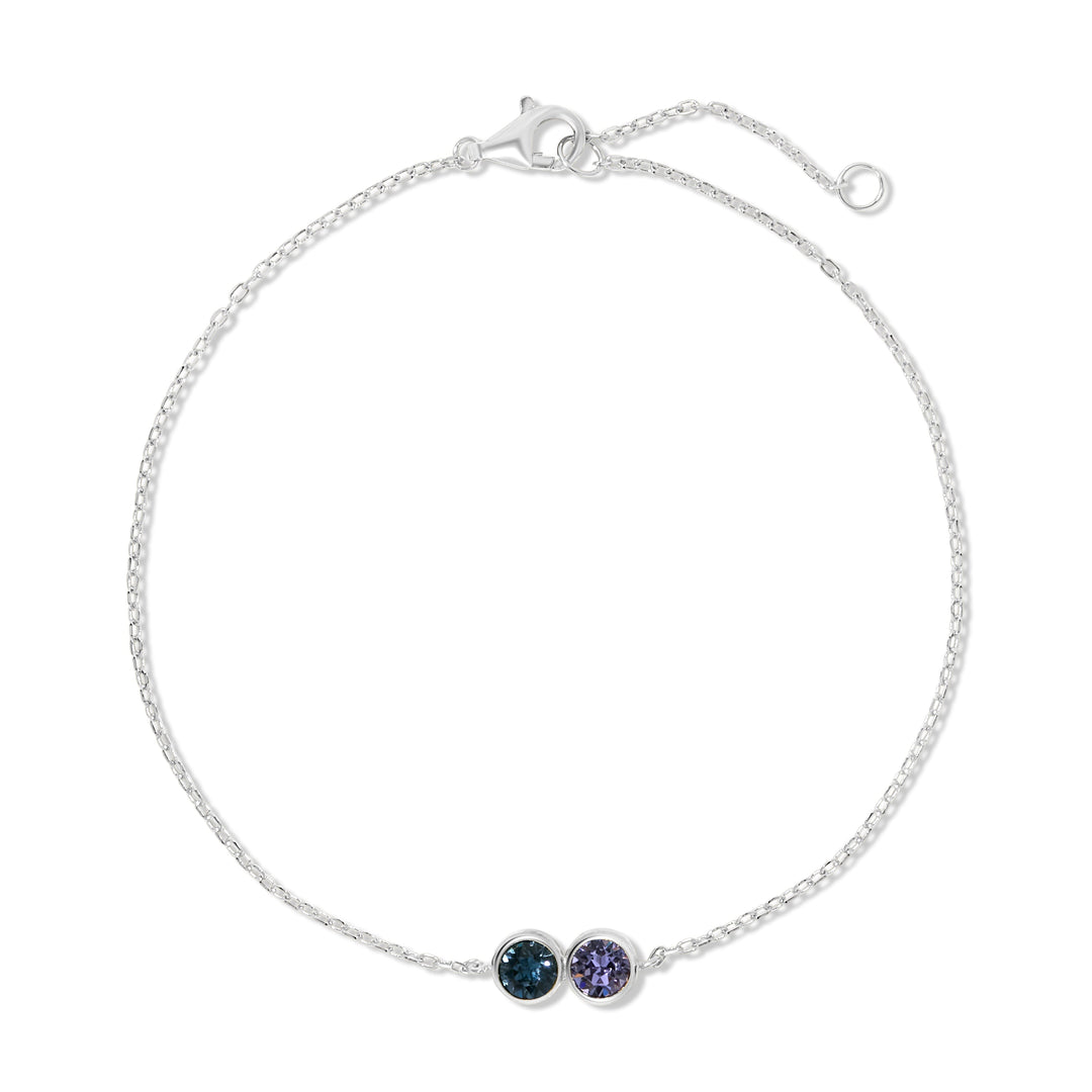 Custom Birthstone Bezel Set Bracelet