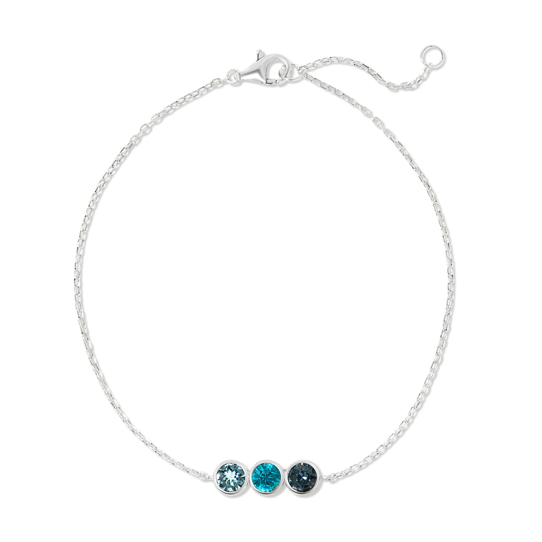 Custom Birthstone Bezel Set Bracelet