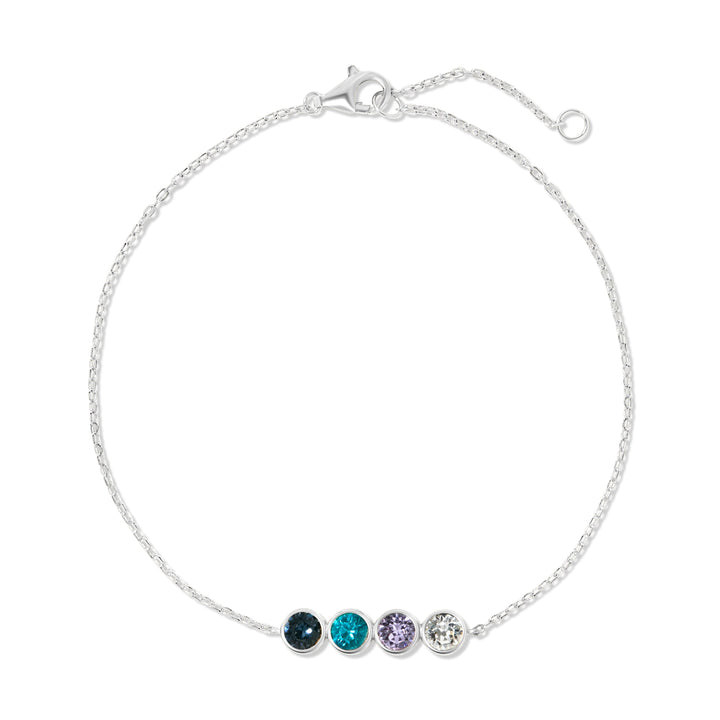 Custom Birthstone Bezel Set Bracelet