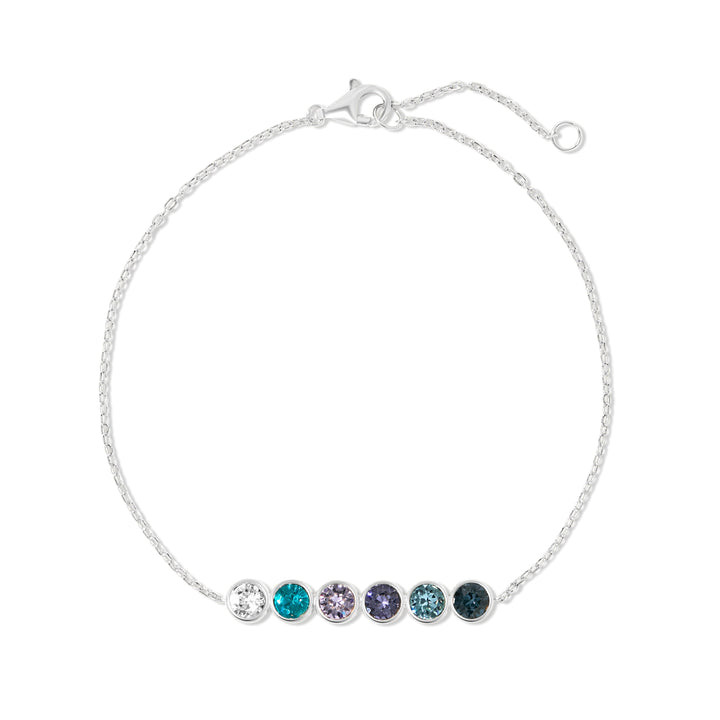 Custom Birthstone Bezel Set Bracelet