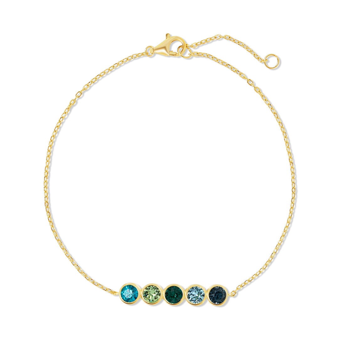 Custom Birthstone Bezel Set Bracelet