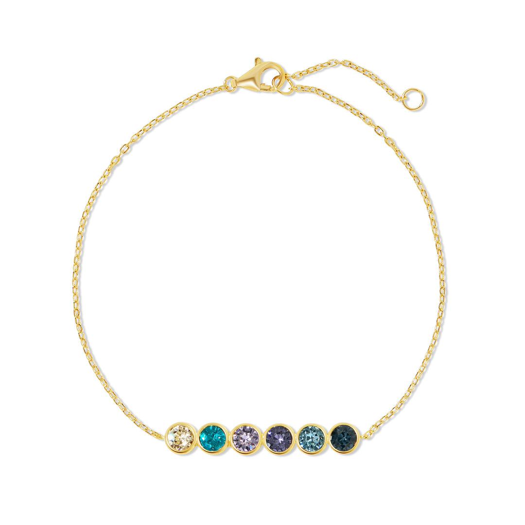 Custom Birthstone Bezel Set Bracelet