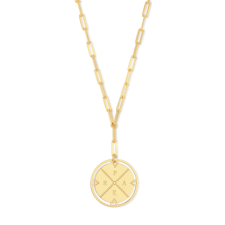 Engravable Matrix Compass Necklace