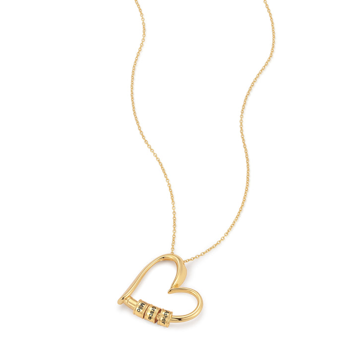 Engravable Open Heart Bead Necklace