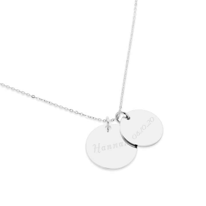 Sterling Silver Double Round Tag Pendant