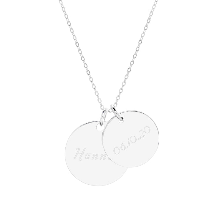 Sterling Silver Double Round Tag Pendant