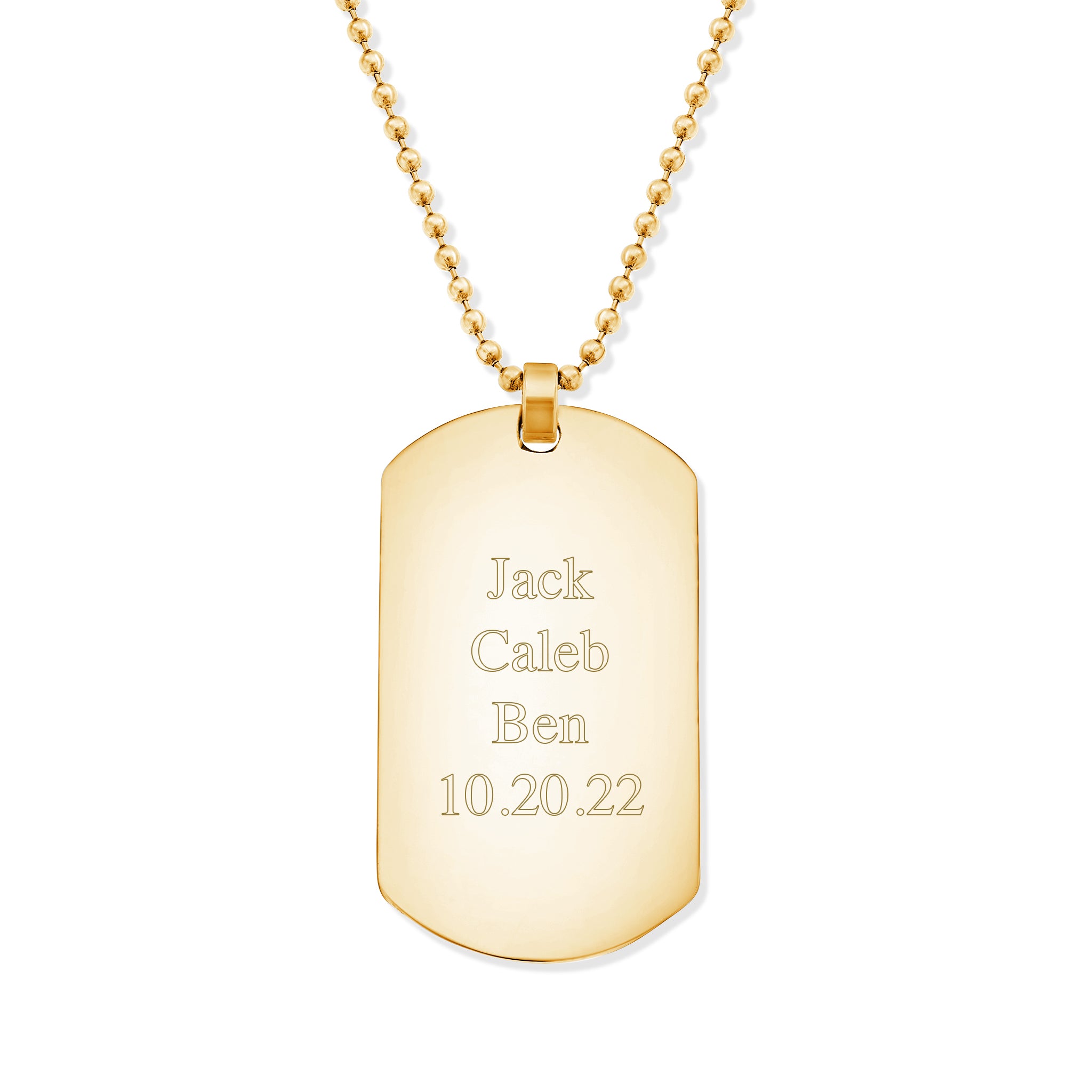 Mens shops 14k gold dog tags