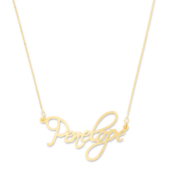 Fancy Script Gold Custom Name Necklace