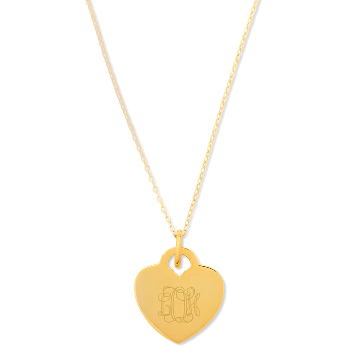 Gold Engravable Heart Pendant