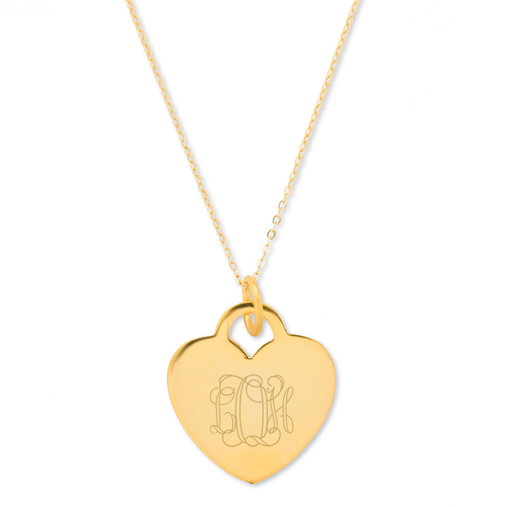 Gold Engravable Heart Pendant