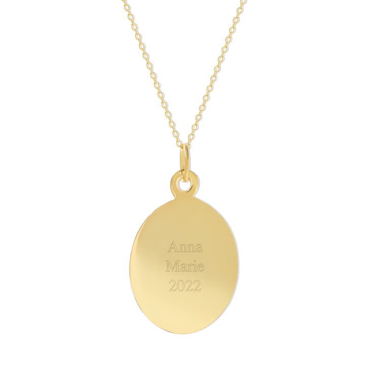 Engravable Gold Oval Tag Pendant