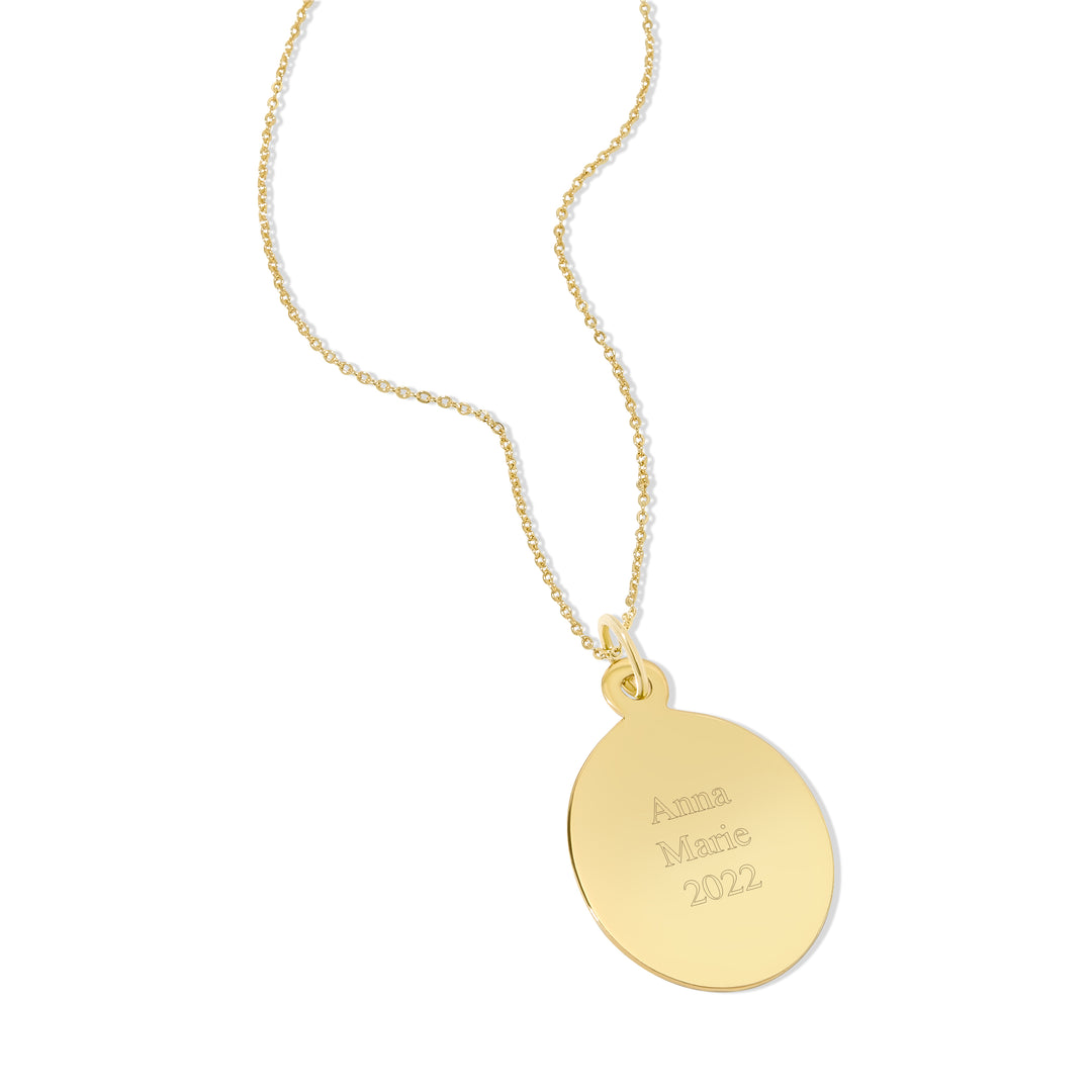 Engravable Gold Oval Tag Pendant